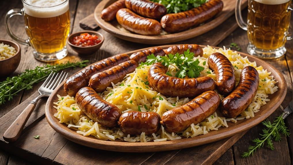 sausage and sauerkraut tips