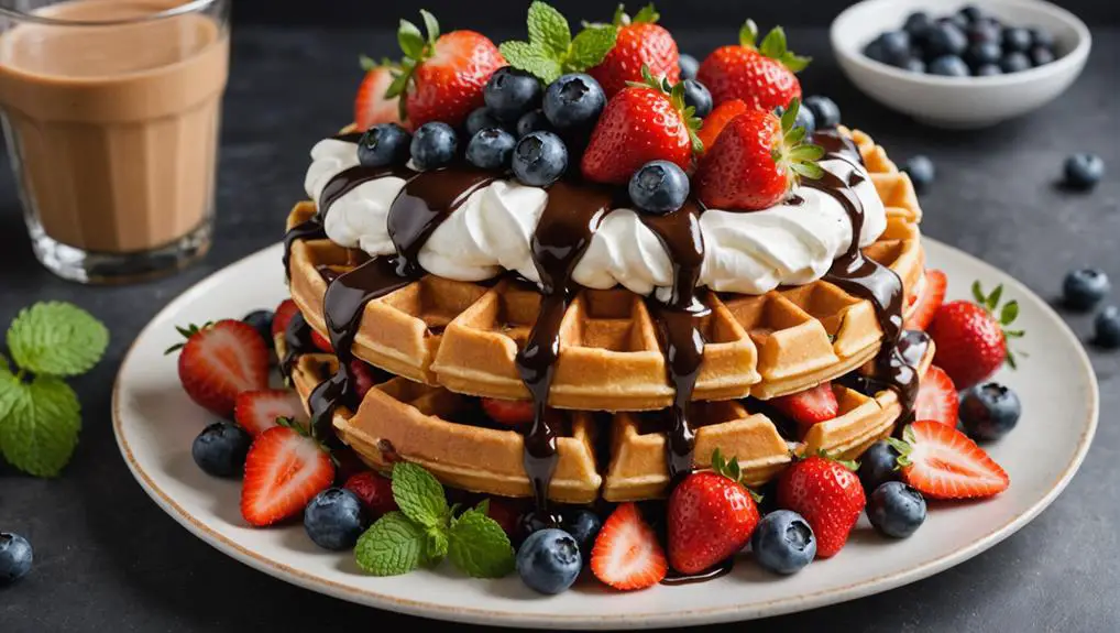layered waffle dessert delight