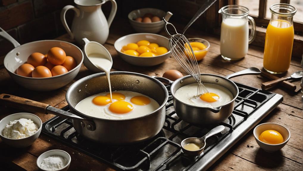 mixing ingredients for milk