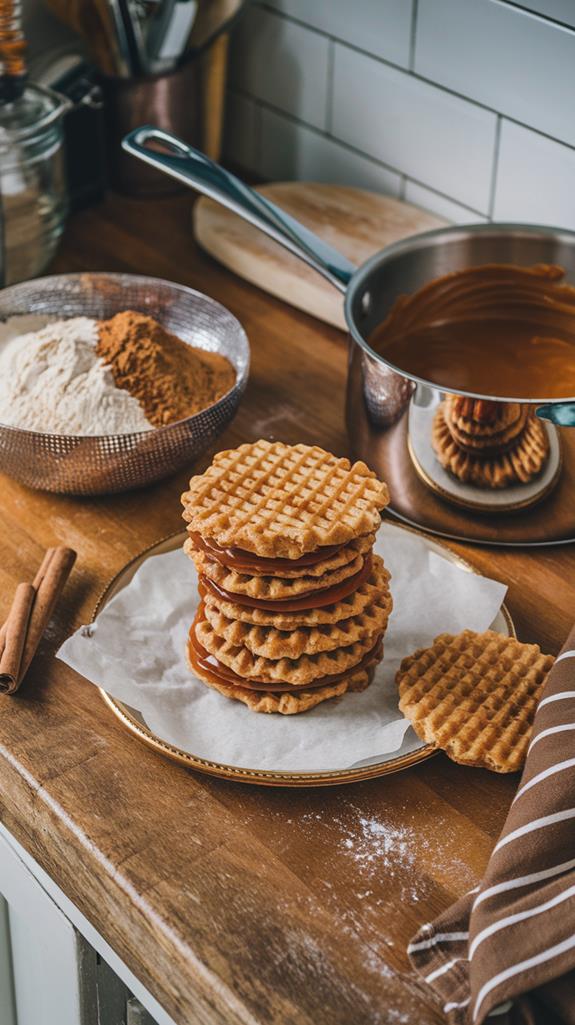 cinnamon flavored spiced stroopwafels