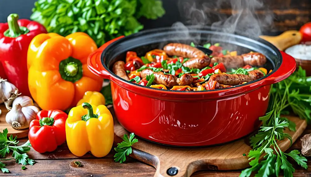 crockpot sausage and peppers