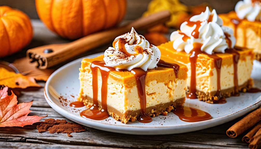 french inspired pumpkin cheesecake bars