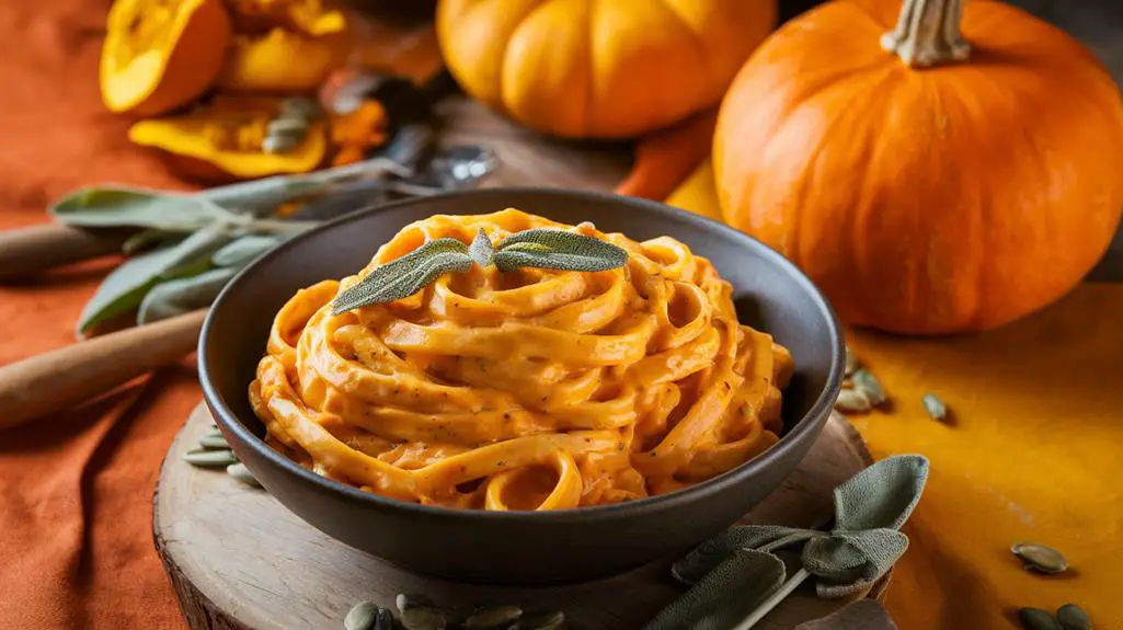 pumpkin infused pasta dish