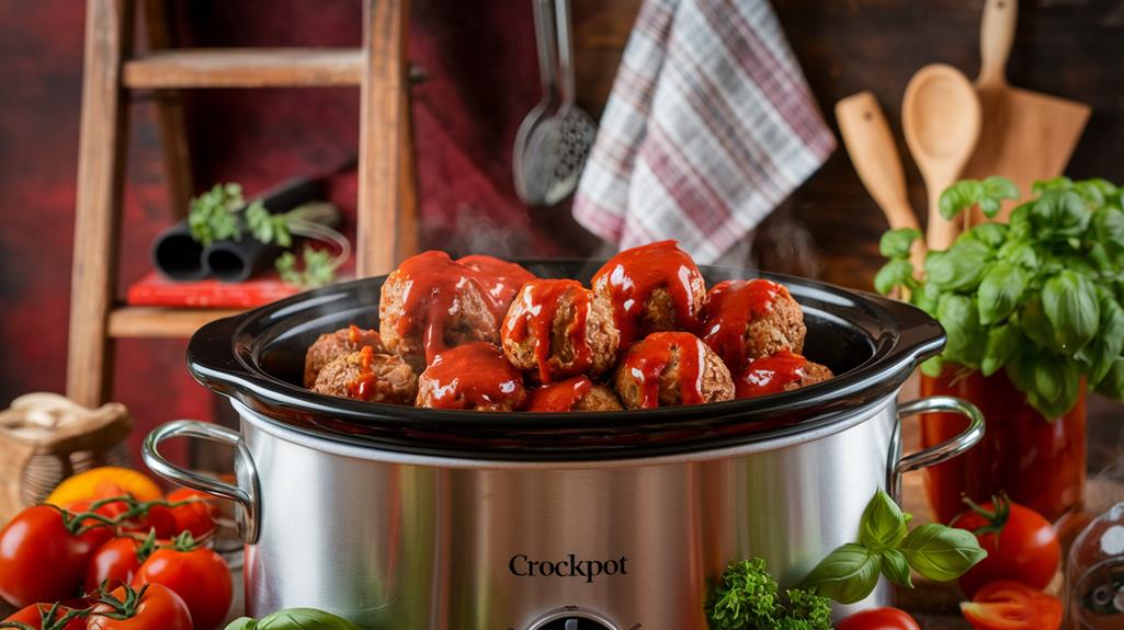 savory meatballs in marinara